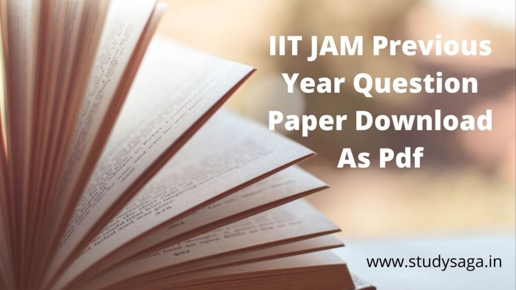IIT JAM Previous Year Question Paper Download As Pdf