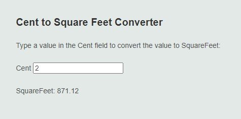 2 Cent to Square Feet Converter